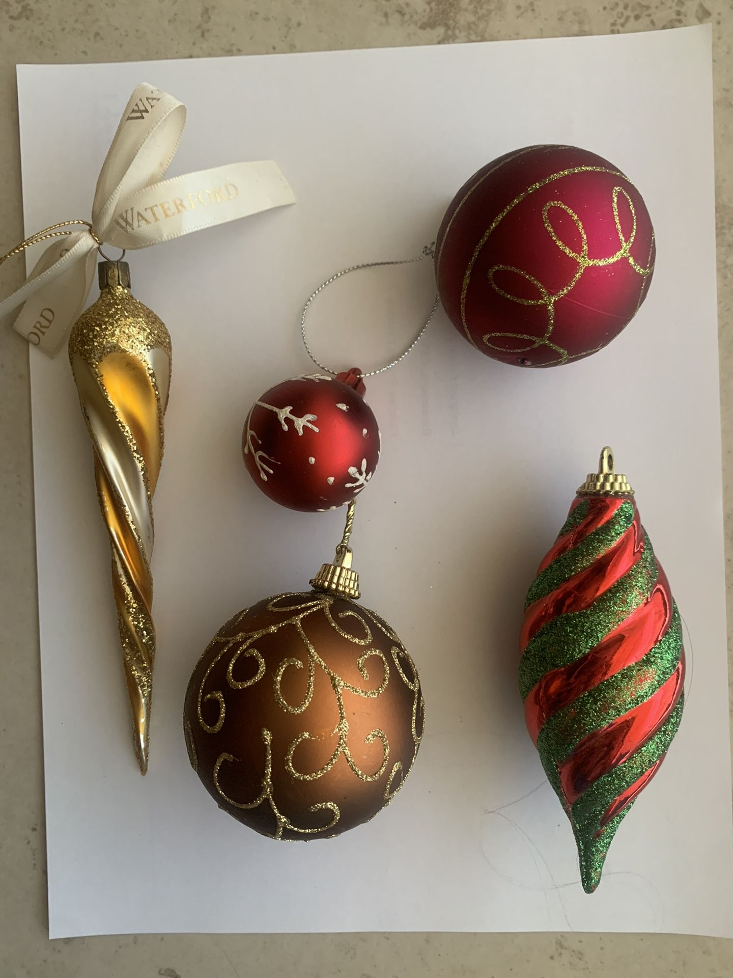 vintage Waterford Christmas ornaments  