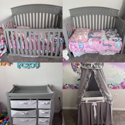 Convertible Crib Gray 