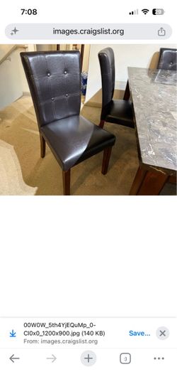 Dark Brown Faux Leather Dining Chairs