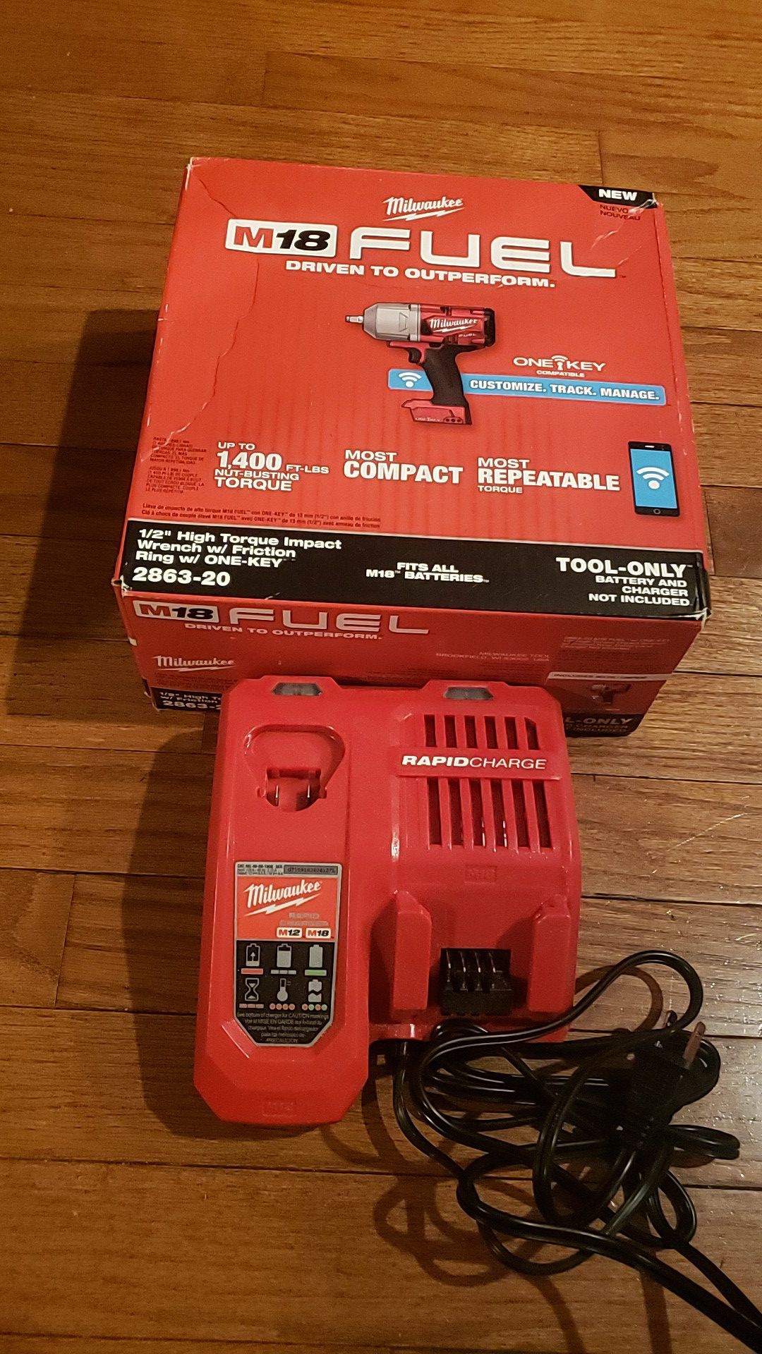 Milwaukee m18- 1/2 high torque impact wrench w/friction ring w/ONE KEY