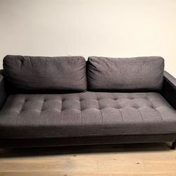 76" Gray Fabric Sofa