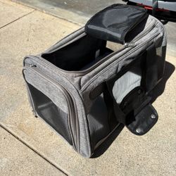 Small pet carrier, soft sided and collapsible