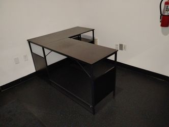 Used Black L shaped desk