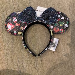 The Nightmare Before Christmas Minnie Mouse Ear Headband by Loungefly