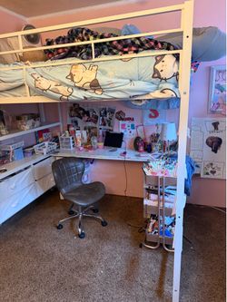 Loft bed with desk