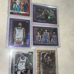 6 NBA TOPPS SPECIAL RARE LOW NUMBERED & 1 MLB PANINI PRIZM NUMBERED TRADING CARD LOT