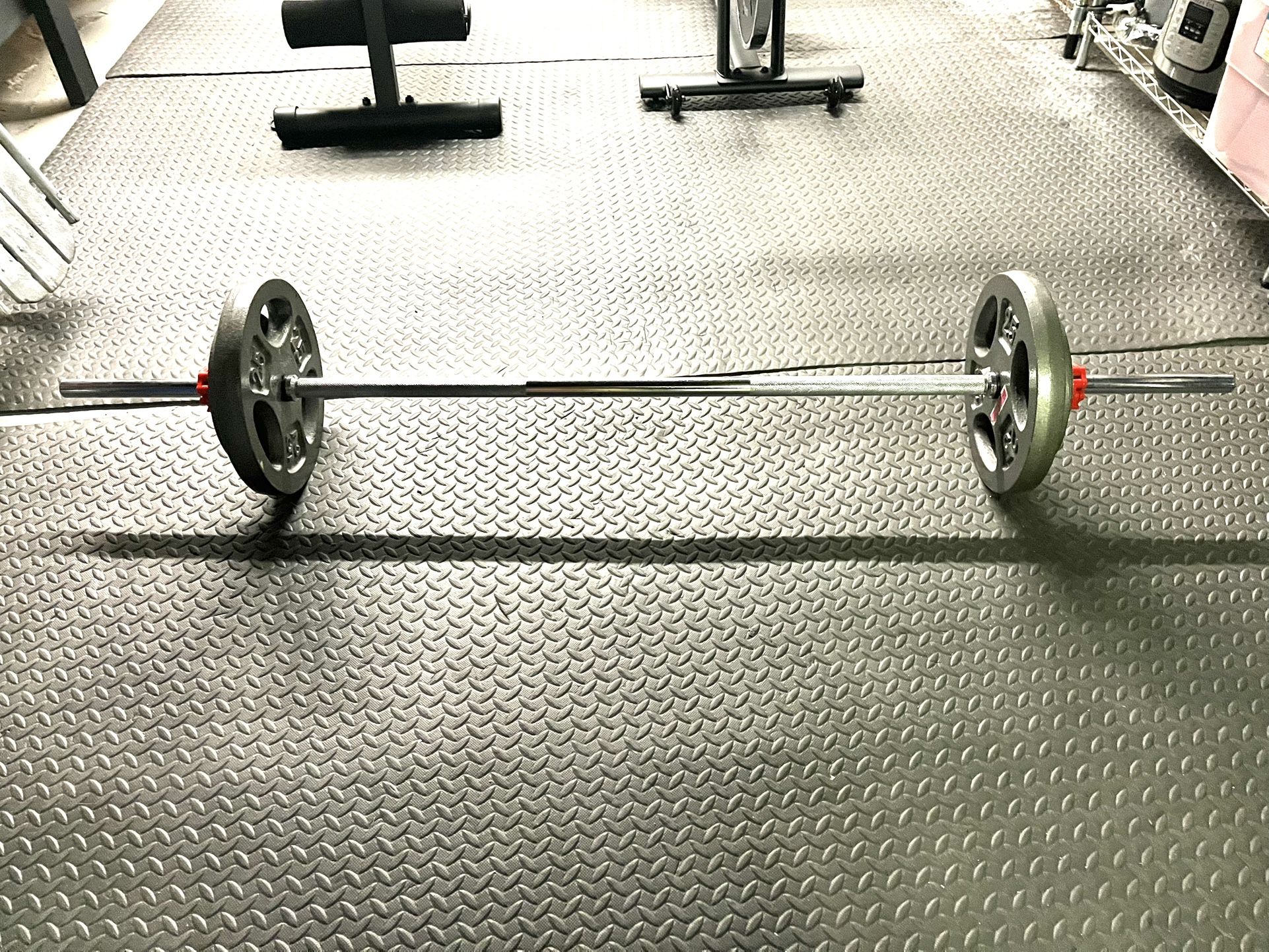 Weights, Barbell and Clamps - See Info