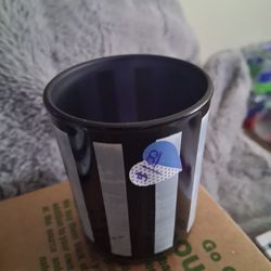 New,  Black And White Candle With Candle Holder