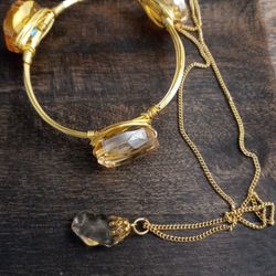 Crystal Wire Bracelet And Necklace