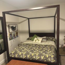 Dark, Beautiful, Wood Bed Queen Bed Frame