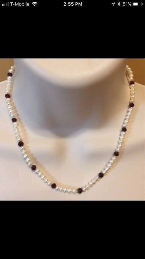 925 STER Silver White Freshwater Pearl Necklace 16.25”