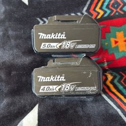 One New 5 Ah And One Lightly Used 4 Ah Battery. 