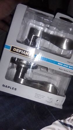 unopened finished Naple Satan nickel finish hall and closet door knob