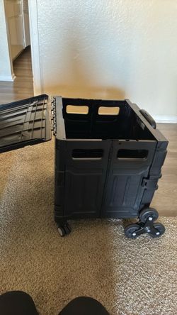 Folding Rolling Utility Cart with Stair-Climbing Wheels