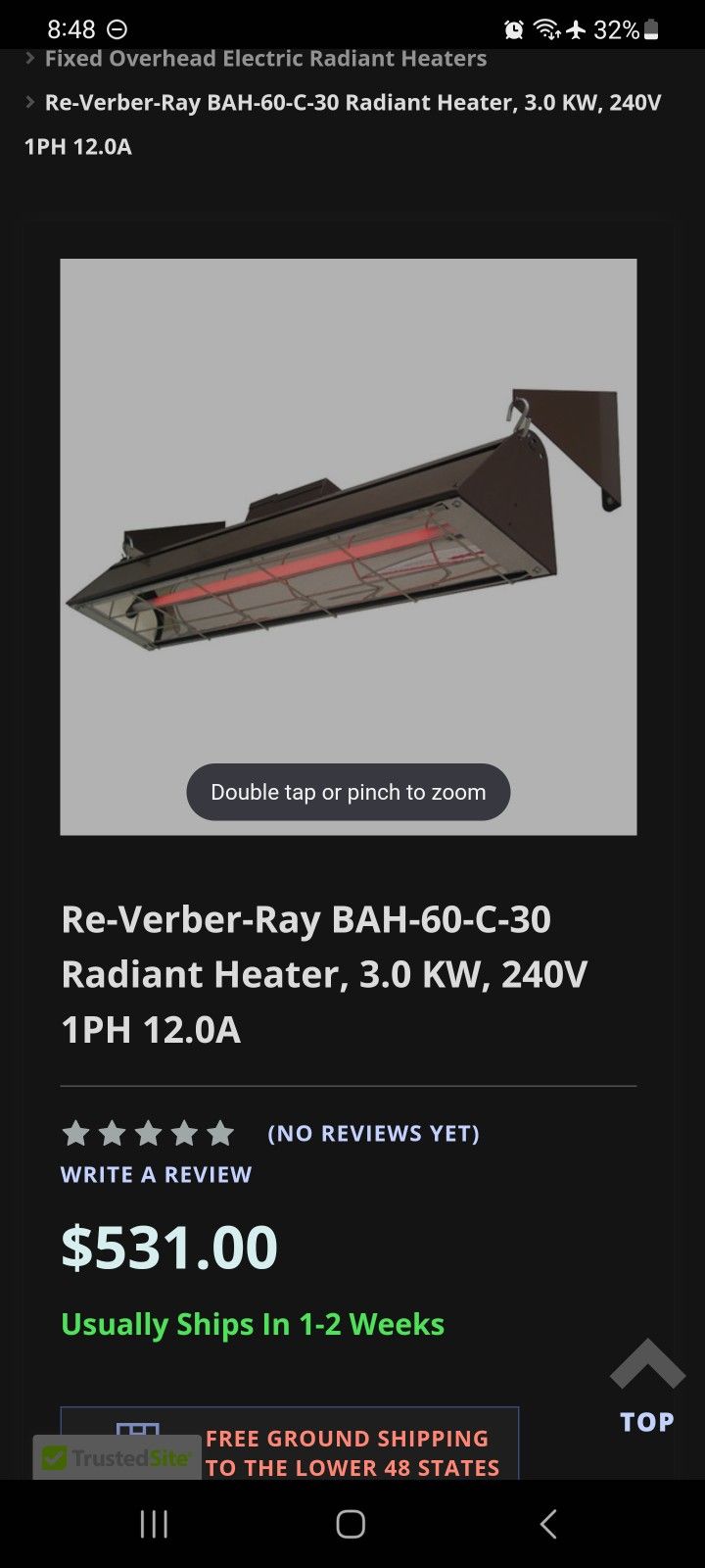 Barn/Garage Heater In Door