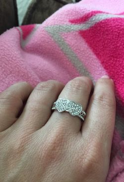 Silver heart ring size 9