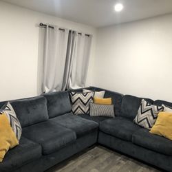 Cloth Sectional Couches Blue/Green/Gray/Grey