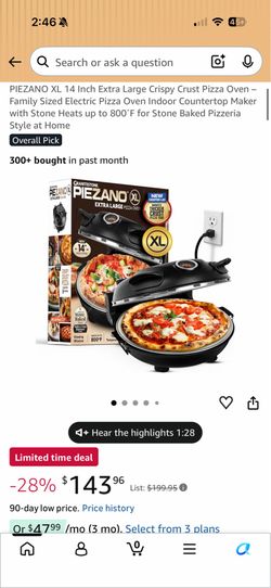 PIEZANO XL 14 Inch Extra Large Crispy Crust Pizza Oven