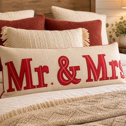 Rodeo Home Desighner Embroidered MR And Mrs Pillow