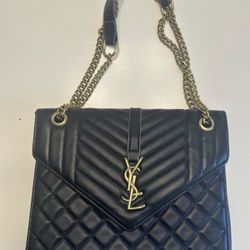 Black Quilted Leather Shoulder Bag