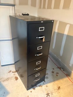 Black 4-Drawer Metal Filing Cabinet