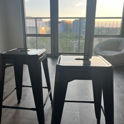 2 Black Barstools (24” Tall) 