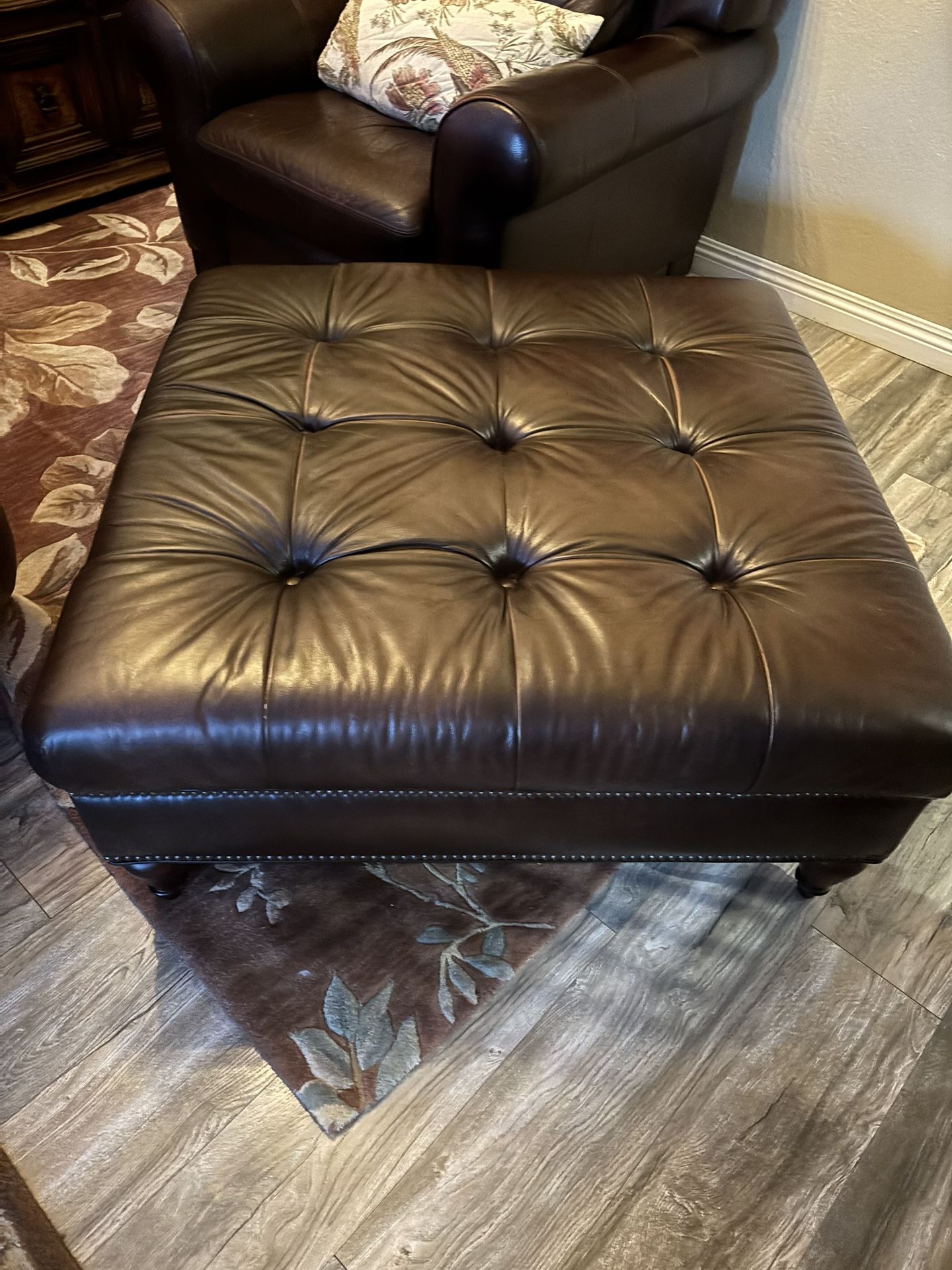 Leather Ottoman