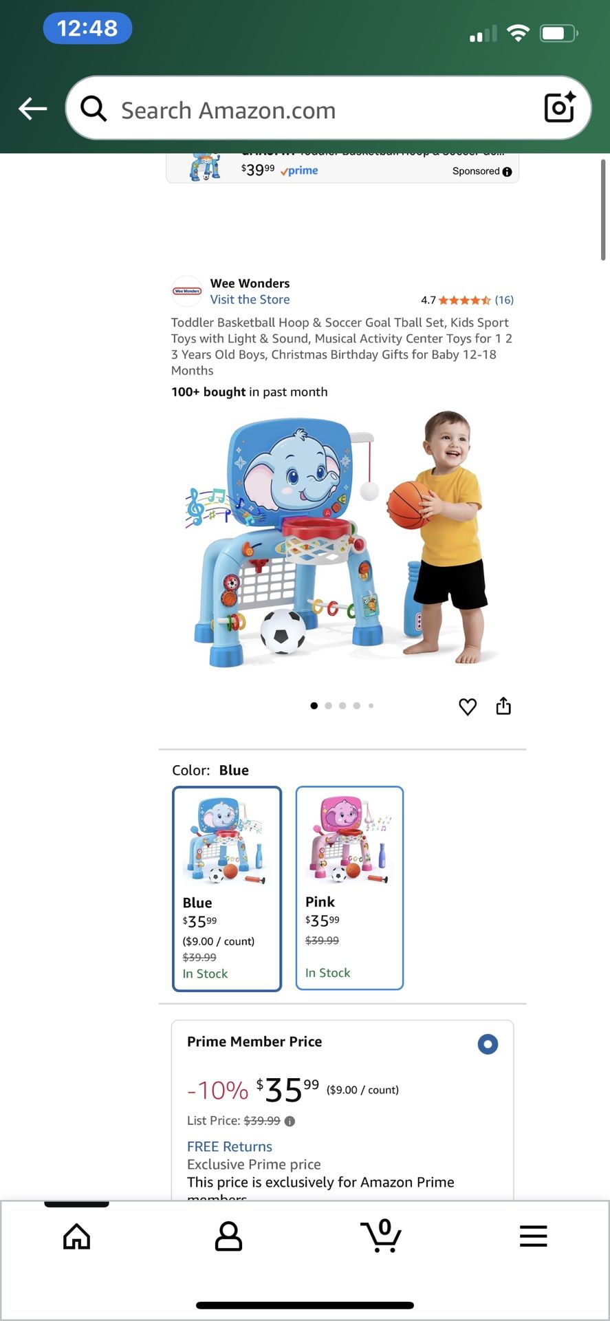 Toddler Basketball Hoop