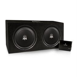 Triton Audio Dual 12" Bass Package w / 1000W Mono Amplifier Free 4g wires kit
