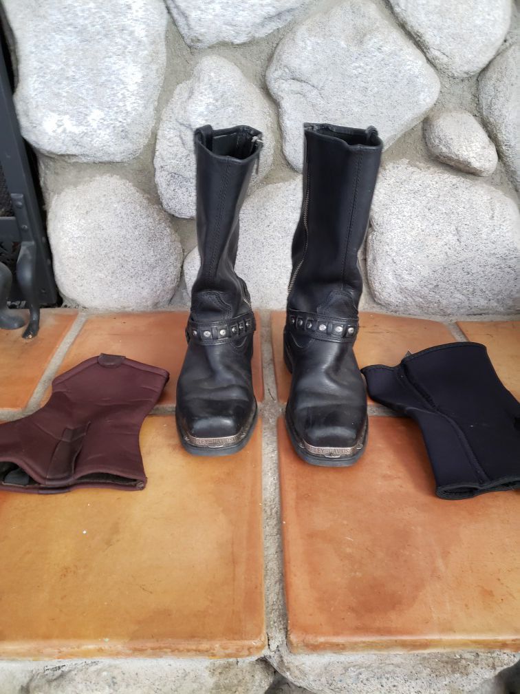 Men's HARLEY DAVIDSON motorcycle boots. Size 8