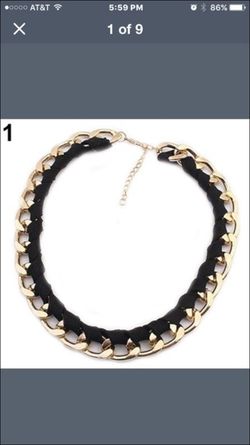 Black and gold choker necklace