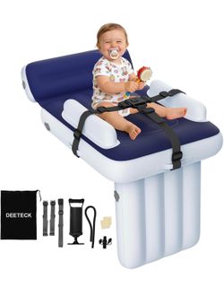 Toddler Airplane Bed - Inflatable Airplane Bed for Toddlers, Blow Up Air Mattress for Kids, Travel Baby Mattress Plane for Flight with Safety Belt, Ca