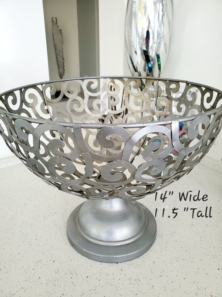 Stamped Bowl Silver Color Like New