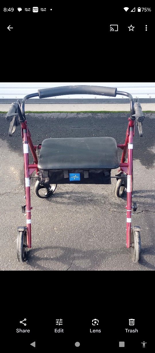 Walker With A Seat And Carrying Bag