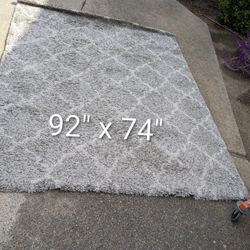 Shag Rug Grey & Ivory Like New