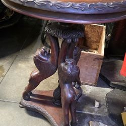 Wood Lion Table