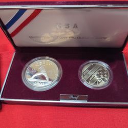 2 Olympic Silver Dollar Sets