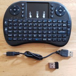 Black Mini Wireless Keyboard Mouse 