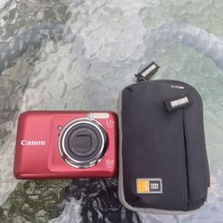 Canon PowerShot A800 10.0MP Red Retro 3.3x Zoom w/ Case & SD Card Works