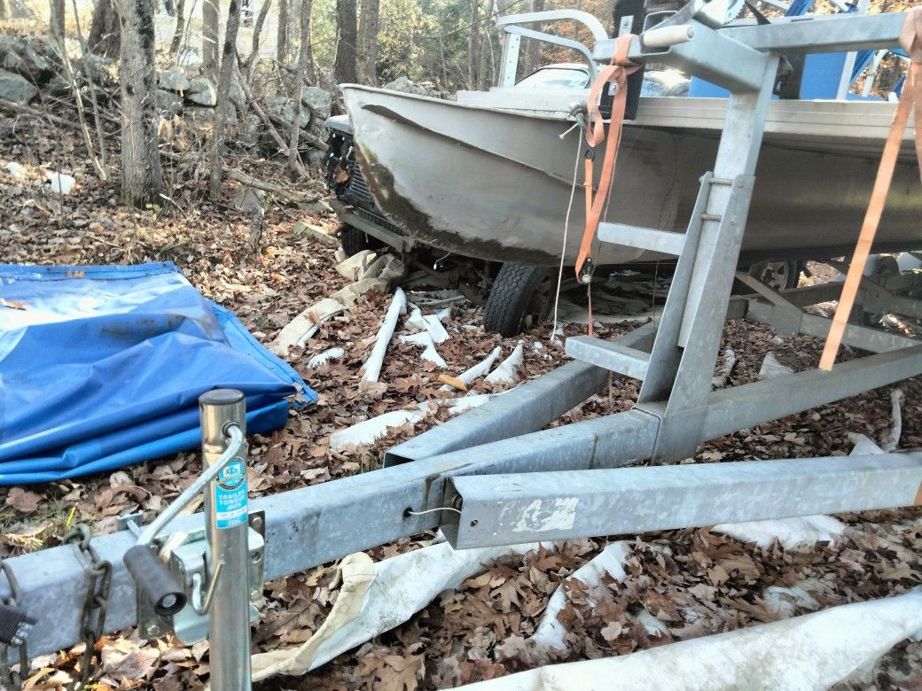 Pontoon Boat And Trailer