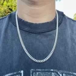 Silver Miami Cuban Link Chain 24”