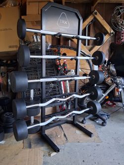 TRX BELL RACK /RUBBER COATED STRAIGHT BAR / CURL BAR