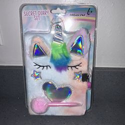 Dream Pop Secret Diary Set Unicorn With Pom-Pom Pen And Lock, 6+ Years BRAND NEW
