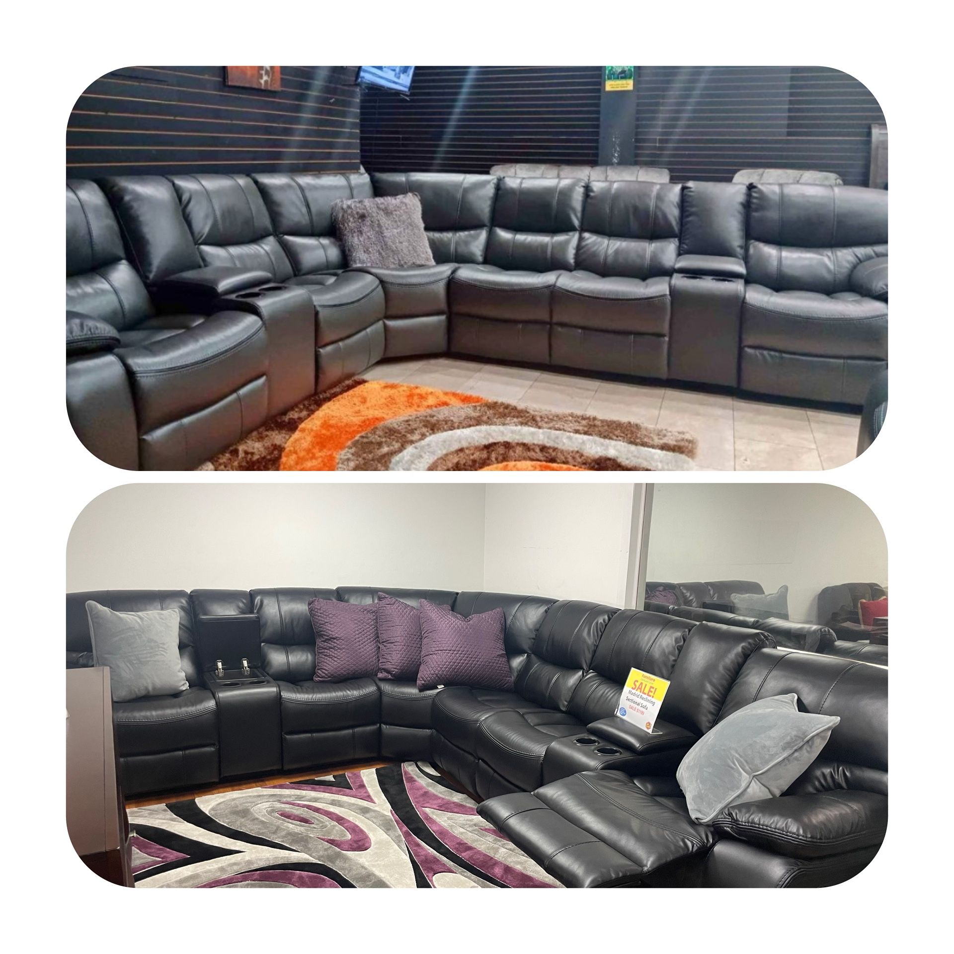Madrid Reclining Sectional $1299 With Easy Finance
