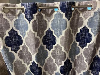 50”L x 51” W 100% Pure Flax Linen Fabric Blackout Curtains with 66”-120” Matte Nickel Curtain Rods with Cage Finials
