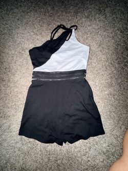 Black and White Halter Neck Romper
