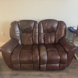 FREE LEATHER RECLINER/LOVESEAT