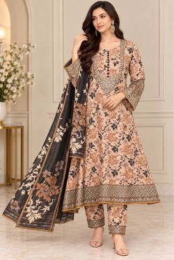 Doriya lawn embroidered maxi dress on clearance