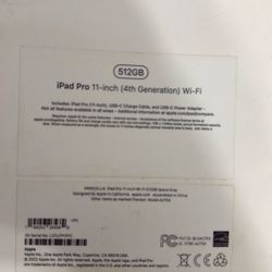 Brand New iPad Pro 11” (4th Gen) – 512GB Wi-Fi – Space Gray