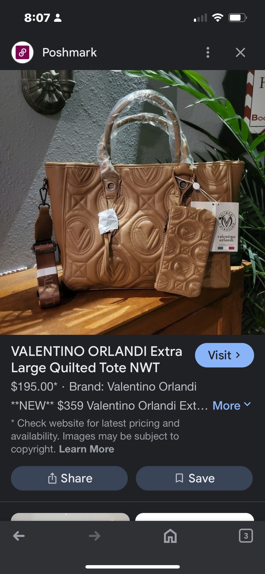 Valentino Orlando Xl Tote Tan